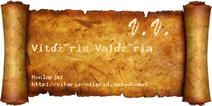 Vitáris Valéria névjegykártya