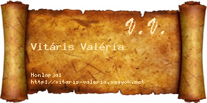 Vitáris Valéria névjegykártya